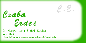 csaba erdei business card